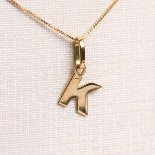 Pingente Letra K Em Ouro Amarelo