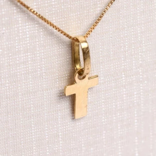 Pingente Letra T Em Ouro Amarelo