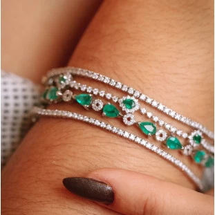 Pulseira Riviera com Diamantes em Ouro Branco