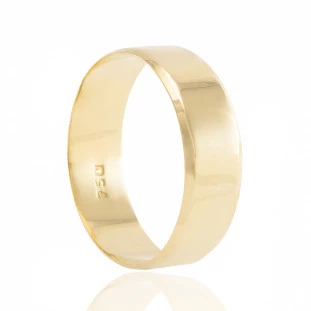 Aliança Tradicional Larga em Ouro Amarelo