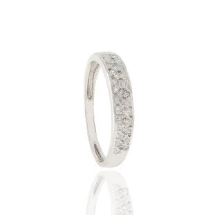 Anel Aparador Cravejado Com Diamantes Em Ouro Branco