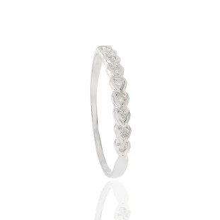 Anel Aparador com Diamantes em Ouro Branco