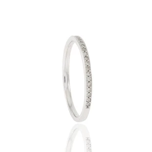 Anel Aparador com Diamantes em Ouro Branco