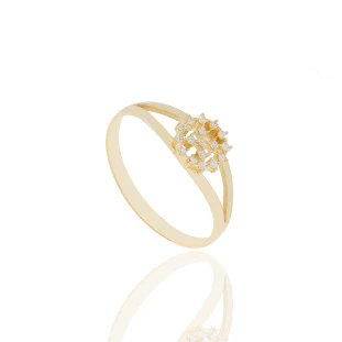 Anel Chuveiro com Diamantes em Ouro Amarelo