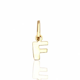 Pingente Letra F Em Ouro Amarelo