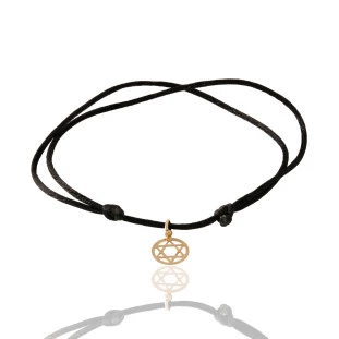 Pulseira com Pingente Estrela de Davi em Ouro Amarelo
