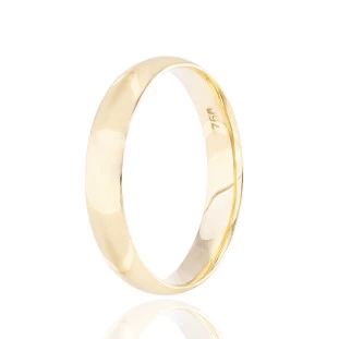 Aliança Tradicional Anatômica em Ouro Amarelo