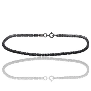 Pulseira Riviera Zircônia Negra em Prata