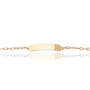 Pulseira Infantil Chapa Lisa em Ouro Amarelo