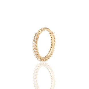 Piercing Fio Cravejado com Zircônia em Ouro Amarelo