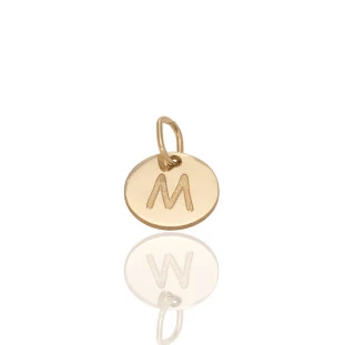 Pingente Placa Letras Laser em Ouro Amarelo-M