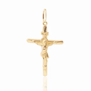 Pingente Cruz Cristo Em Ouro Amarelo