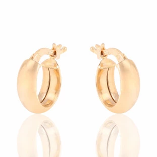 Argola Redonda Oca Em Ouro Amarelo