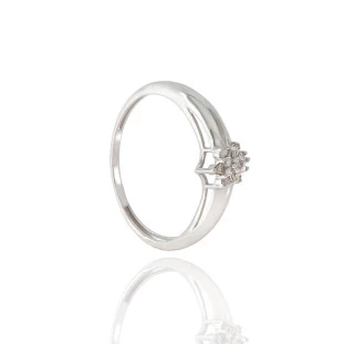 Anel Chuveiro com Diamantes em Ouro Branco
