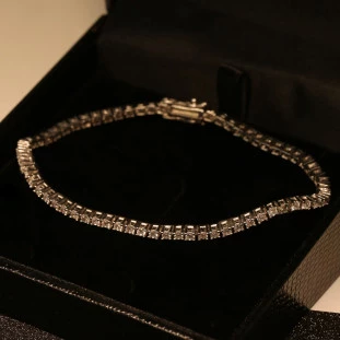 Pulseira Riviera Cravejada Com Zircônias Em Prata 