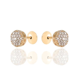 Brinco Chuveiro com Diamantes em Ouro Amarelo