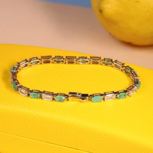 Pulseira Riviera Formas Cravejada Com Zircônias Em Prata