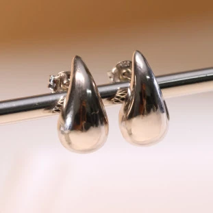 Argola Gota Pequena Em Prata 