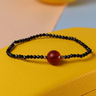 Pulseira Espinélio Com Coral