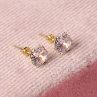 Brinco Calice Com Zircônias Em Ouro Amarelo 