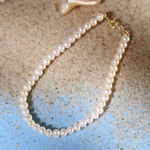 Pulseira Pérolas Biwas Com Fecho Em Ouro Amarelo