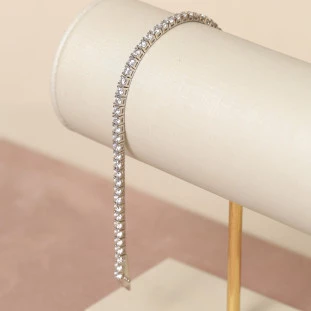 Pulseira Riviera Cravejada Com Zircônias Em Prata 