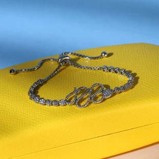 Pulseira Cobra Cravejada Com Zircônias Em Prata