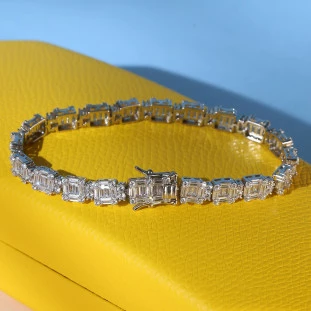 Pulseira Riviera Cravejado Em Zircônias Em Prata