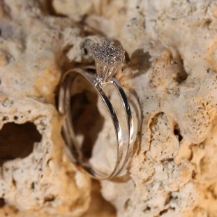 Anel Chuveiro  Cravejado Com Diamantes Em Ouro Branco