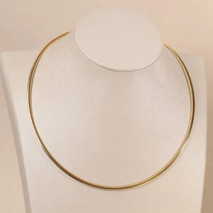 Chocker Com Aro Bicolor Em Ouro Amarelo e Branco