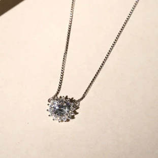 Gargantilha Cravejada Com Zircônia Redonda Em Prata