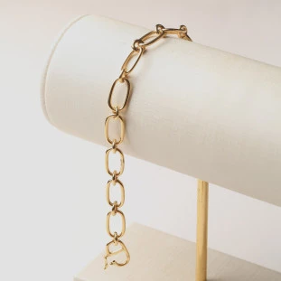 Pulseira Elos Ovais Em Ouro Amarelo m