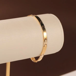 Pulseira Placas Polidas Em Ouro Amarelo 