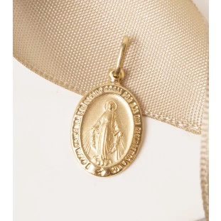 Pingente Nsa Sra das Graças em Ouro Amarelo