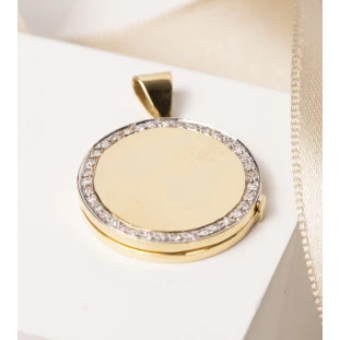 Pingente Relicário com Diamantes em Ouro Amarelo