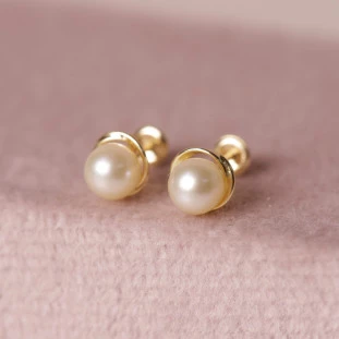 Brinco Rococo Com Pérolas Em Ouro Amarelo 