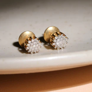 Brinco Chuveiro Cravejados Com Diamantes Em Ouro Amarelo