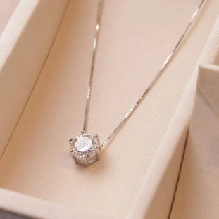 Gargantilha Ponto De Luz Com Moissanites Em Prata 