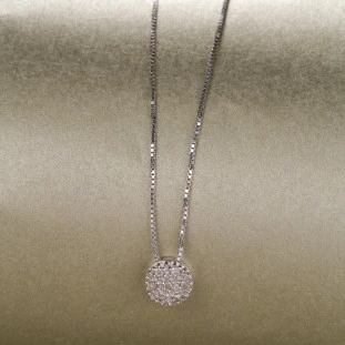 Gargantilha Com Pingente Chuveiro Cravejado Com Diamantes Em Ouro Branco