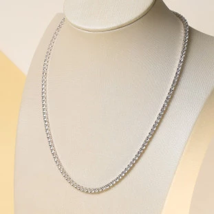 Gargantilha Riviera Cravejada Com Zircônia em Prata