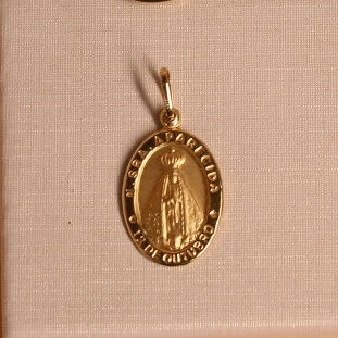 Pingente Nsa Senhora Aparecida Em Ouro Amarelo