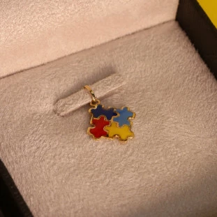 Pingente Quebra Cabeça Tea Residado Em Ouro Amarelo 