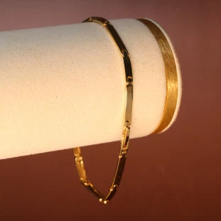 Pulseira Placas Em Ouro Amarelo
