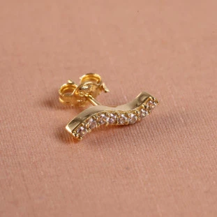Piercing Cluster Cravejado Com Zircônias Em Ouro Amarelo 
