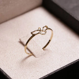 Anel Espito Santo Diamantado Com Zircônias Em Ouro Amarelo 