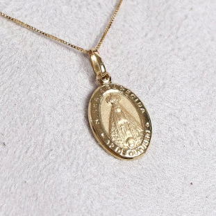 Pingente Nsa Senhora Aparecida Em Ouro Amarelo