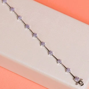 Pulseira Riviera Flores Cravejada Com Zircônias Colors Em Prata