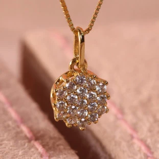 Pingente Chuveiro Cravejado Com Zircônias Em Ouro Amarelo