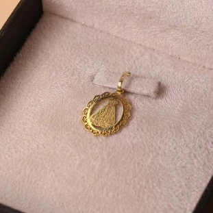Pingente Nsa Senhora Aparecida Em Ouro Amarelo 