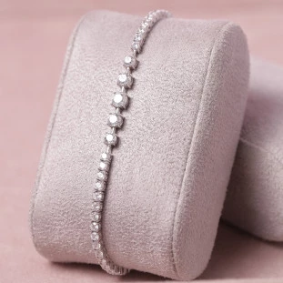 Pulseira Riviera Cravejada Com Zircônias Em Prata 